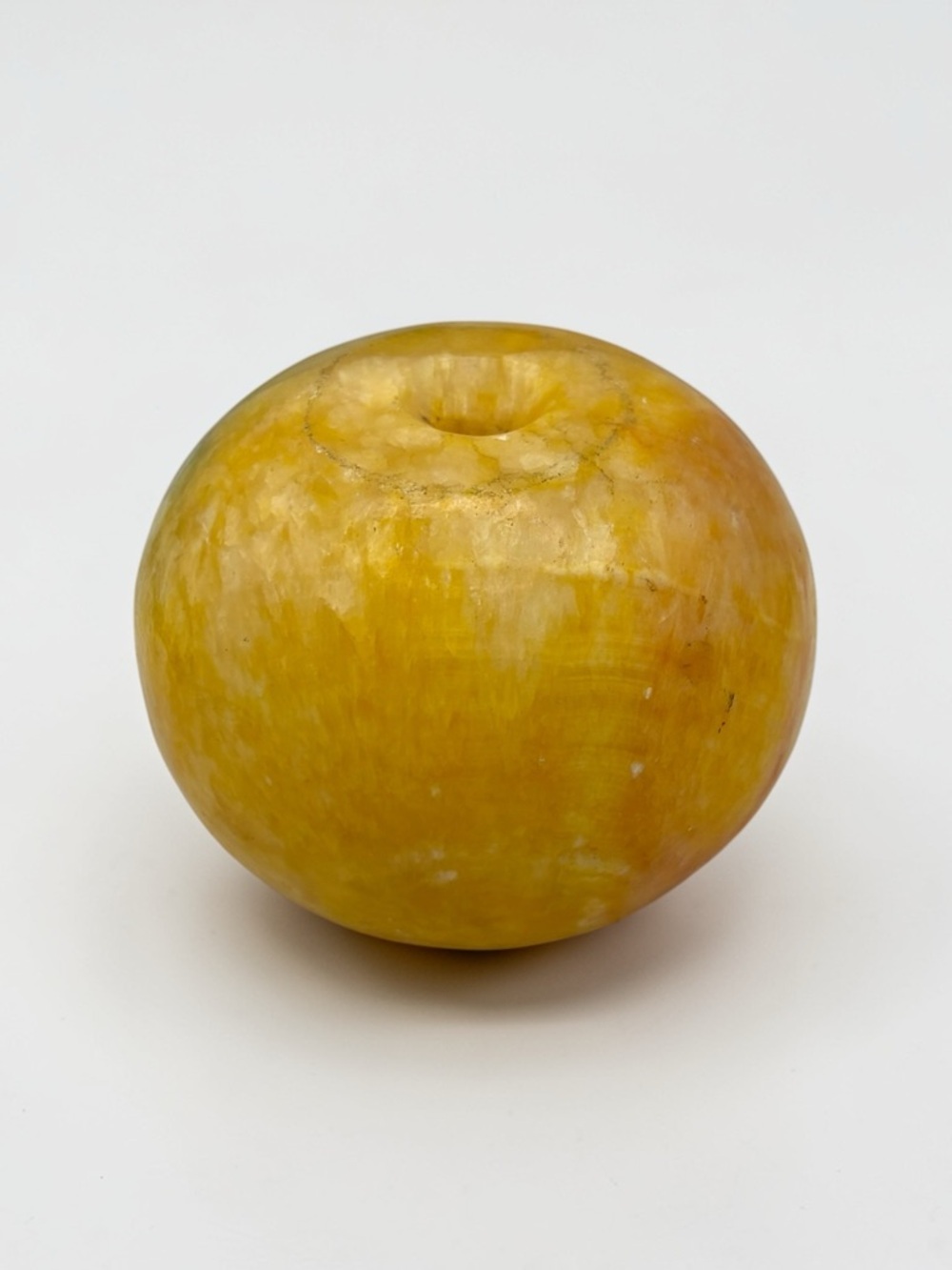 Vintage Italian Alabaster Carved Stone Decorative Fruit Green Yellow 2 3/4" - Picture 5 of 11